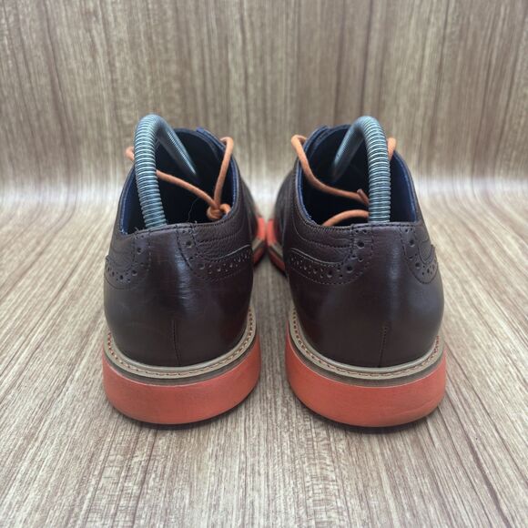 Cole Haan Great Jones Leather Wing Tip Shoes Men’s Size 8 M Brown Orange C11235‎